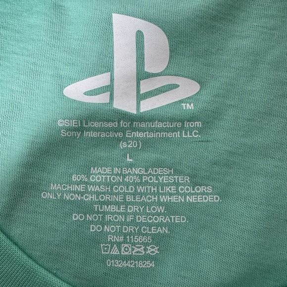 PlayStation Long Sleeve T-Shirt Mint Green 1994 Tokyo Japan Gaming Tee - Picture 5 of 7